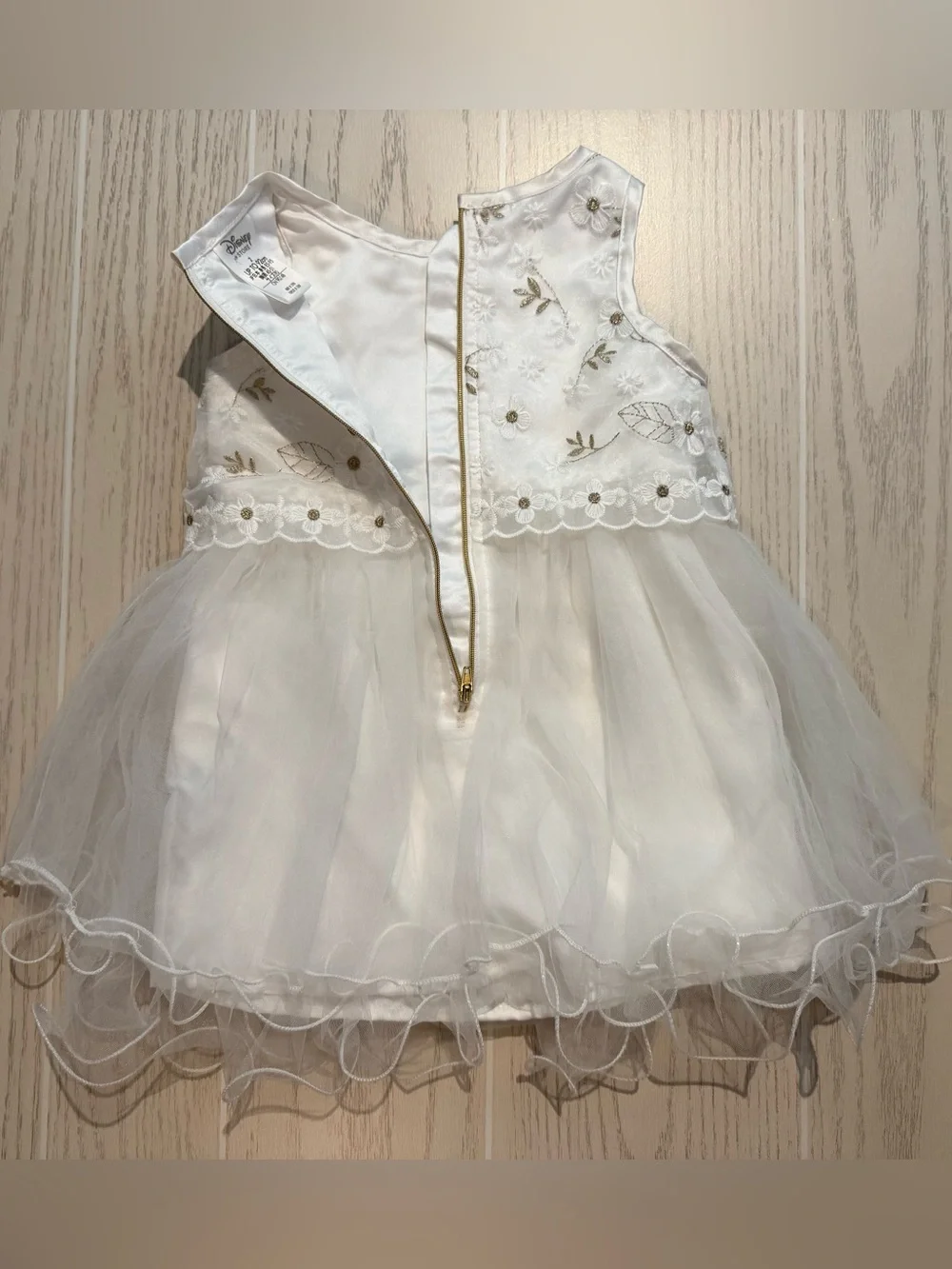 Disney Store Frozen Elsa Dress Girls 2 White Tulle‎ Princess Costume EUC